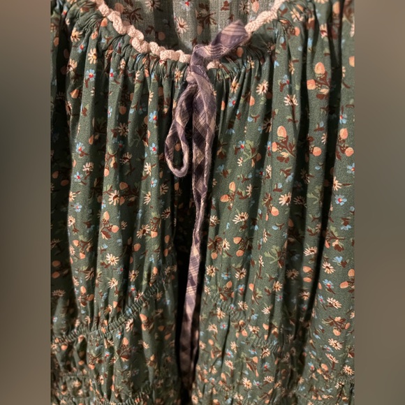 Christy Dawn Raquel Green acorn forest Floral dress large - Picture 4 of 9